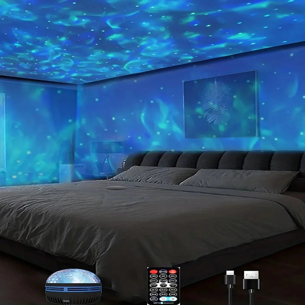 Multifunction Star Projector: Galaxies, Ocean Waves, and 7 Colors to Light Up Your Room